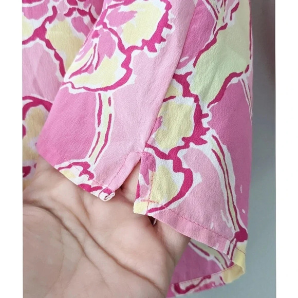 Lilly Pulitzer Elsa Blouse in Yellow Day Lilly Print - Picture 4 of 10